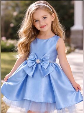 Toddler Girl Blue Party Dress 2T Special Occasion Princess Style